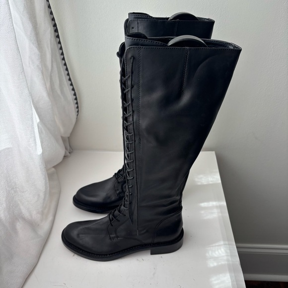 Sam Edelman Women's Nance Tall Lace Up Leather Boots Black US 7 M - Picture 6 of 13